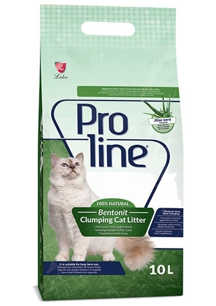 Proline Aloe Vera Kokulu Hızlı Topaklanan Bentonit Kedi Kumu 10 Lt