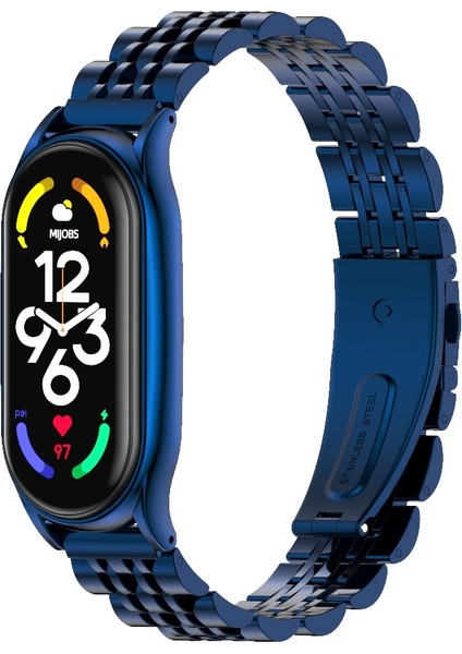 Xiaomi Mi Band 7/7 Nfc Blue Için Paslanmaz Ste Watch Band (Yurt Dışından)