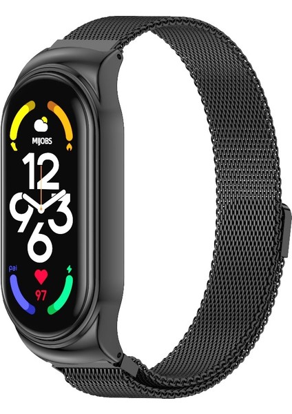 Xiaomi Mi Band 7/7 Nfc Black Için Paslanmaz Ste Watch Band (Yurt Dışından)