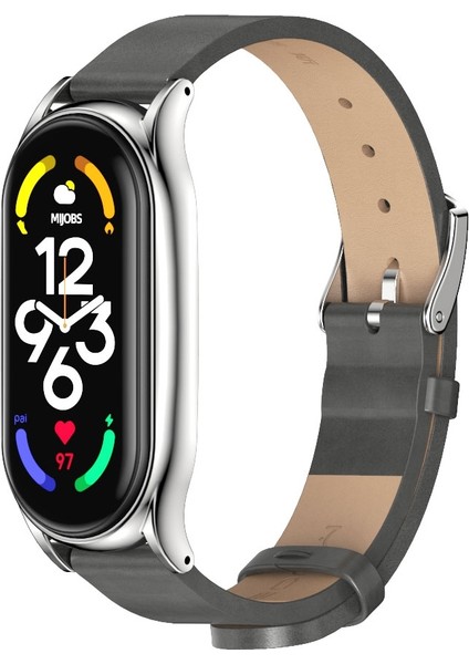 Xiaomi Mi Band 7/7 Nfc Gri Gümüş Için Mikrofiber Deri Izleme Bandı (Yurt Dışından)
