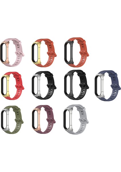 Xiaomi Mı Band Için 6/5/4/3 Silikon Kayış, Stil: Tf Case Gri+Gümüz (Yurt Dışından)