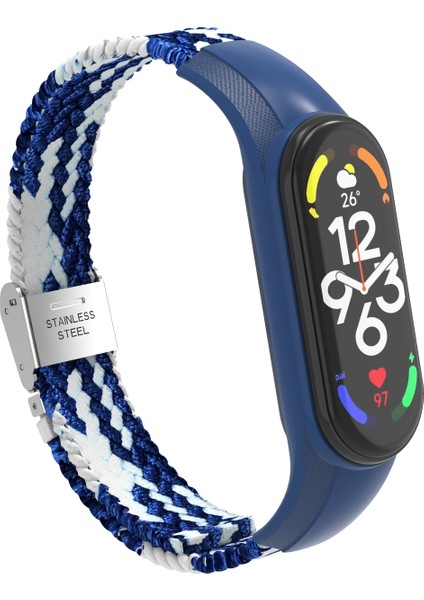 Xiaomi Mi Band 7 Mavi Beyaz Için Naylon Örgülü Saat Bandı (Yurt Dışından) modelleri