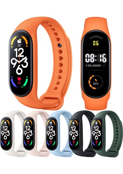 Vshop Mi Band 7 Için Silikon Akıllı Saat Kayışı - Koyu Yeşil (Yurt Dışından)