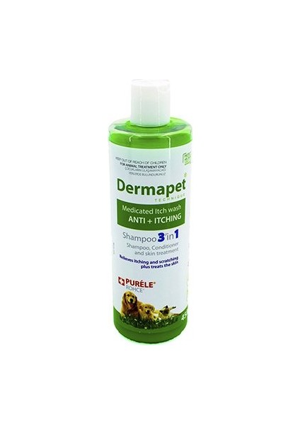 Purele Dermapet Kedi ve Köpek Için Dermatolojik Etkili Kremli Şampuan 450 ml