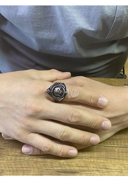 925 Ayar Gümüş Mikro Taşlı Selçuklu Kartalı Erkek Yüzük modelleri