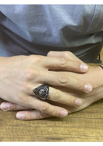 925 Ayar Gümüş Mikro Taşlı Selçuklu Kartalı Erkek Yüzük fırsatları