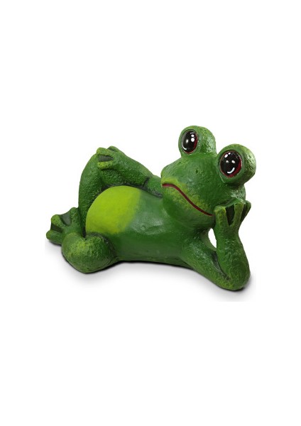 Dekoratif Yatan Kurbağa Heykeli Dekoratif (42X25CM)