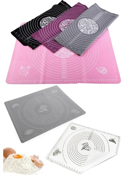 Silpat Hamur Açma Pasta Fırın Hamur Matı Çok Renkli Büyük Boy