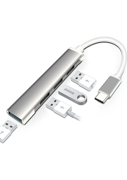 USB Type C Otge Çoklayıcı Çoğaltıcı 3.0 4 Port