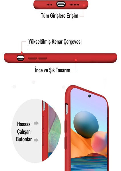 Xiaomi Redmi 10 Kapak Içi Kadife Kamera Korumalı Lansman Silikon Kılıf - Turuncu