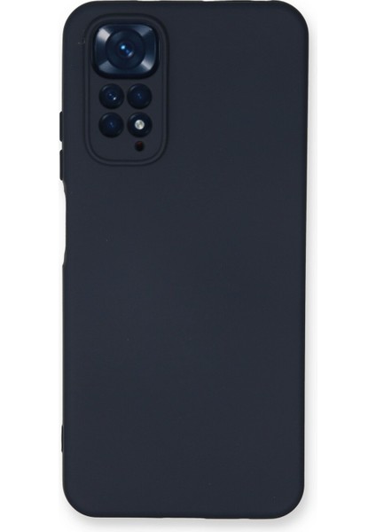 Caseworld Xiaomi Redmi Note 11S Global Kapak Içi Kadife Kamera Korumalı Lansman Silikon Kılıf - Koyu Mavi