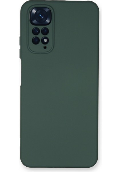 Caseworld Xiaomi Redmi Note 11S Global Kapak Içi Kadife Kamera Korumalı Lansman Silikon Kılıf - Yeşil