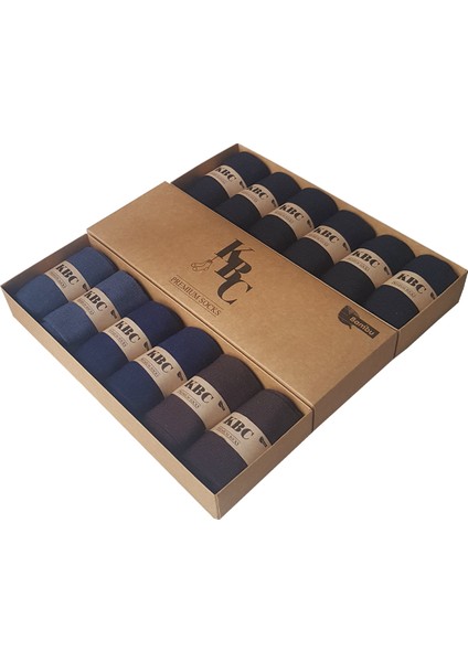 12'li Bambu Dikişsiz Erkek Klasik Çorap Seti / Kutulu Set / 6 Siyah - 2 Füme - 2 Lacivert - 2 Kahverengi