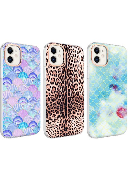 Apple iPhone 11 Kapak Palık Pullu Desenli Fosforlu Silikon Kılıf - Mavi