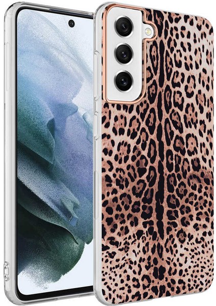 Galaxy S21 Fe Kapak Leopar Desenli Fosforlu Silikon Kılıf - Leopar