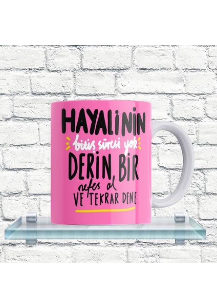 ..ve Tekrar Dene Yazılı %100 Porselen Kupa