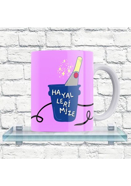 Hayallerimize… Yazılı %100 Porselen Kupa