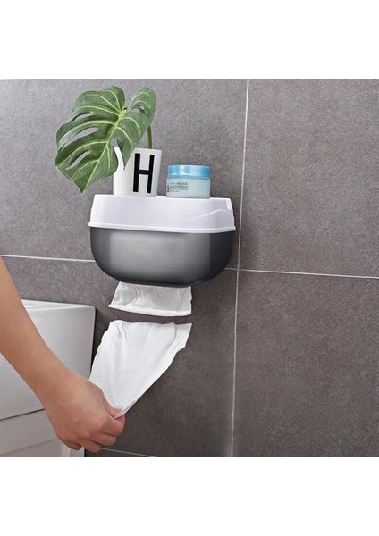 Taşınabilir Tuvalet Kağıdı Tutucu Banyo Duvara Monte Su Geçirmez Doku Kutusu Saklama Kutusu Banyo Aksesuarları Seti Için (Yurt Dışından)