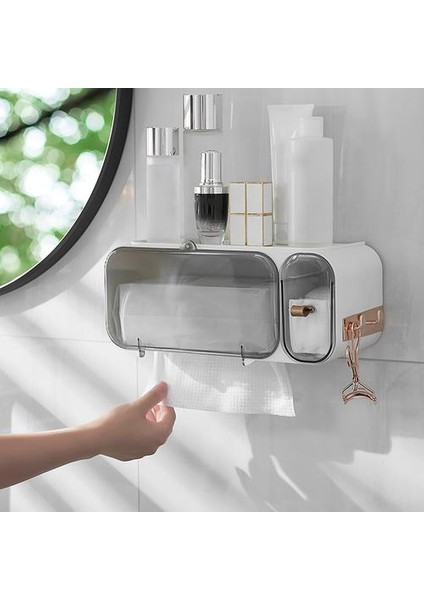 Banyo Tuvalet Kağıdı Tutucu Kağıt Doku Kutusu Plastik Tuvalet Dağıtıcı Duvara Monte Rulo Kağıt Saklama Kutusu Ücretsiz Delme (Yurt Dışından)