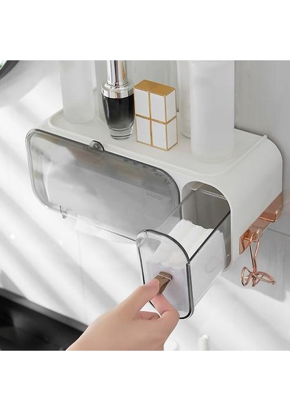 Banyo Tuvalet Kağıdı Tutucu Kağıt Doku Kutusu Plastik Tuvalet Dağıtıcı Duvara Monte Rulo Kağıt Saklama Kutusu Ücretsiz Delme (Yurt Dışından)