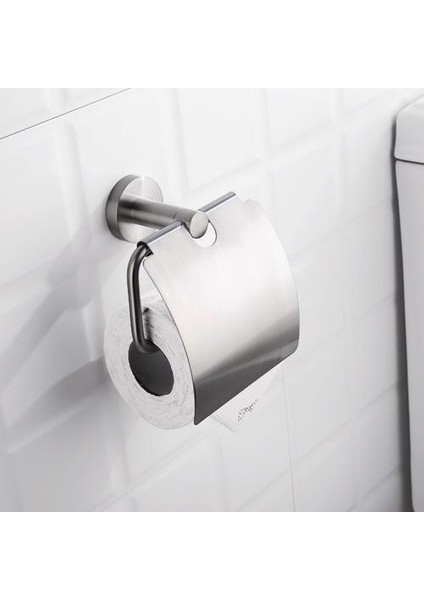 Banyo Fırçalanmış Tuvalet Rulo Kağıt Raf ile Su Geçirmez Kapak Duvara Monte Banyo Paslanmaz Çelik Kağıt Tutucu (Yurt Dışından)