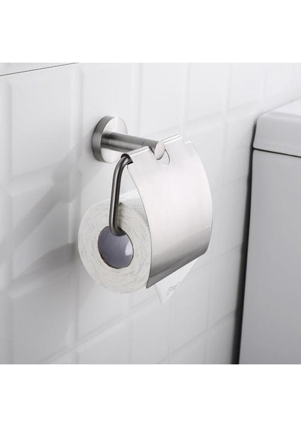 Banyo Fırçalanmış Tuvalet Rulo Kağıt Raf ile Su Geçirmez Kapak Duvara Monte Banyo Paslanmaz Çelik Kağıt Tutucu (Yurt Dışından)