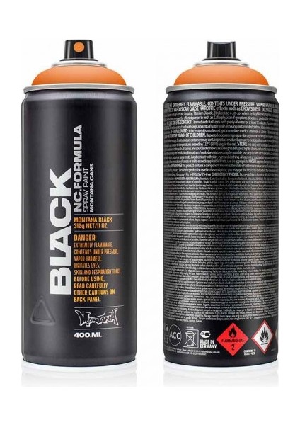 : Black Akrilik Sprey Boya : 400 ml : Power Orange Blk P2000