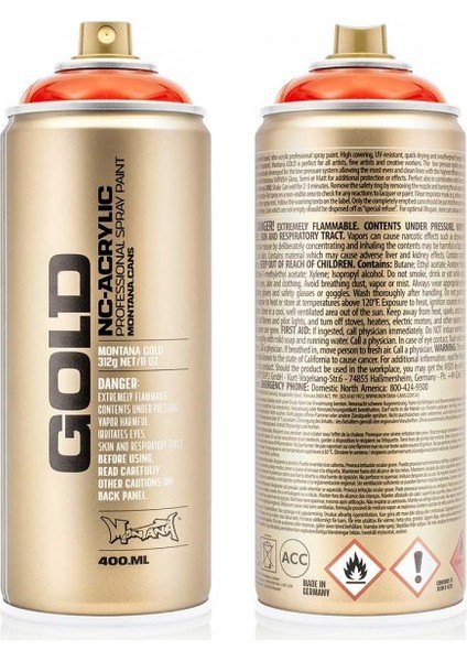: Gold Akrilik Sprey Boya : 400 ml : Transparent Red Orange T2090