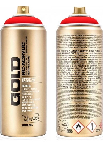 : Gold Akrilik Sprey Boya : 400 ml : Fire Red (Fluo) F3000