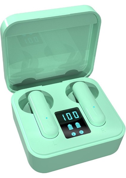 Ete-16 Tws Dijital Ekran Bluetooth Kulaklıklar Yeşil (Yurt Dışından)