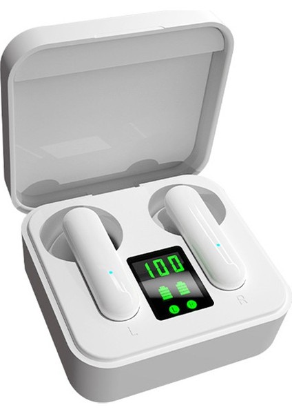 Ete-16 Tws Dijital Ekran Bluetooth Kulaklıklar Beyaz (Yurt Dışından)