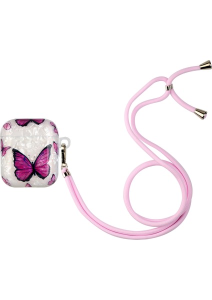 1/2 Mor Kelebek Için Kordonlu Boyalı Kulaklık Çantası (Yurt Dışından)