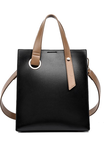 10116 Kadın Pu Deri Omuz Çantası - Siyah (Yurt Dışından)