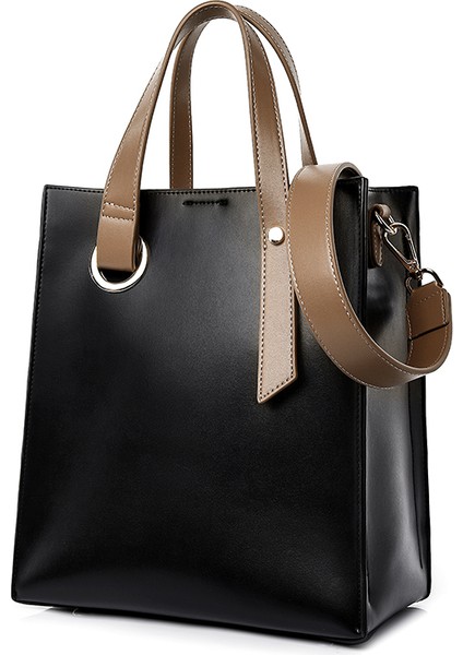 10116 Kadın Pu Deri Omuz Çantası - Siyah (Yurt Dışından) fırsatları