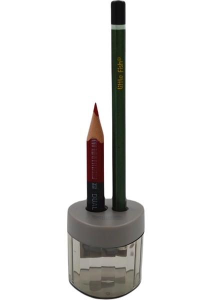 Çift Bıçaklı Pastel Kalemtraş Gri
