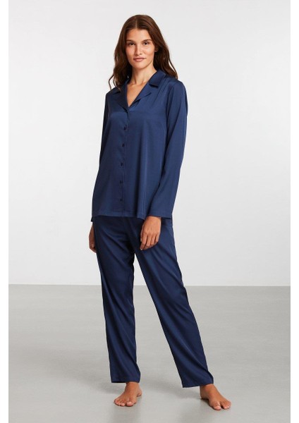 Kadın Saten Gömlek Pijama Takım 2030