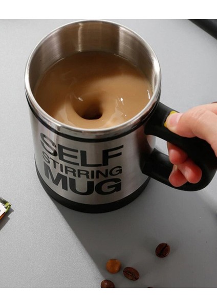 Kendi Kendini Karıştıran Mikser Kupa Termos Bardak; Self Stirring Mug