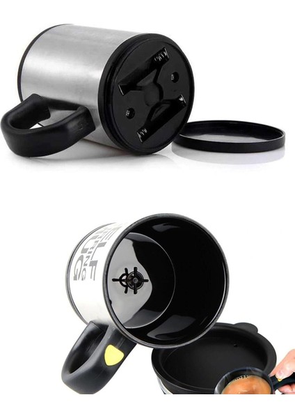 Kendi Kendini Karıştıran Mikser Kupa Termos Bardak; Self Stirring Mug
