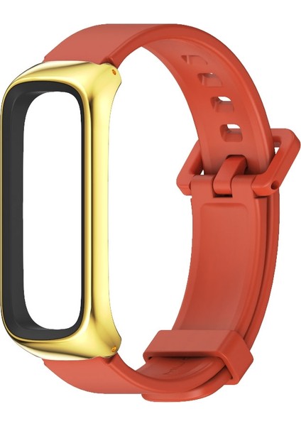 Samsung Galaxy Fit 2 Mijobs Metal Kılıf Silikon Izle Band (Turuncu Altın) (Yurt Dışından)