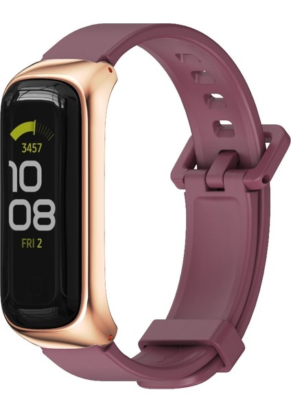 Samsung Galaxy Fit 2 Mijobs Metal Kılıf Silikon Izle Band (Şarap Kırmızı Gül Altın) (Yurt Dışından) modelleri