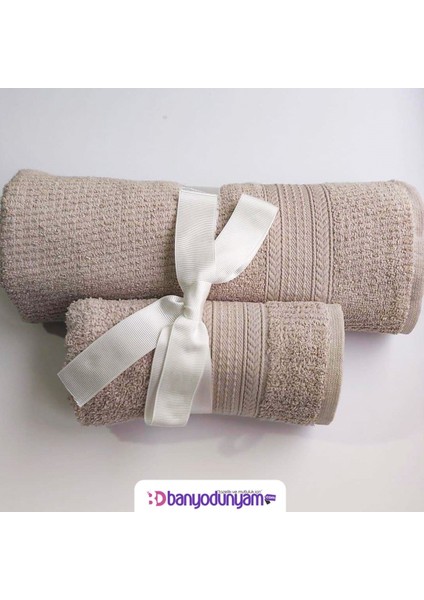 %100 Pamuklu İkili Banyo Havlu Seti (Büyük Banyo Havlusu 70x140 cm ve Baş Havlusu 50x90 cm)