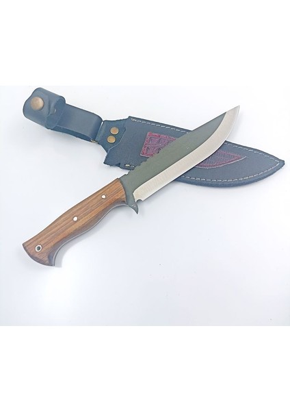 El Yapımı Bushcraft Kamp Bıçağı Kök Ceviz Kabze Paslanmaz Av Bıçağı Deri Kılıflı fırsatları