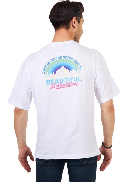 Erkek Oversize Sırt ve Göğüs Baskılı Outdoor Tshirt Beat fiyatları