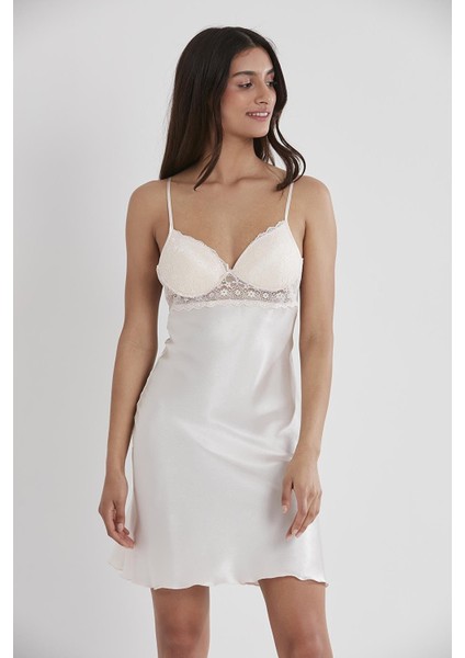 Pierre Cardin 600 Kadın Saten Dantelli Gecelik