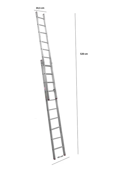 3+3 Toplam 6 Metre Alüminyum Sürgülü  Merdiveni