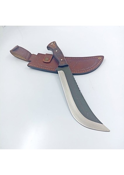 El Yapımı Bushcraft Kamp Bıçağı Kök Ceviz Kabze Paslanmaz Av Bıçağı Deri Kılıflı modelleri