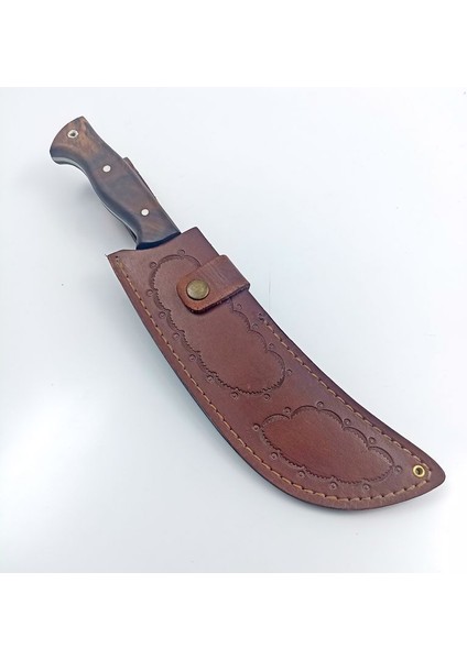El Yapımı Bushcraft Kamp Bıçağı Kök Ceviz Kabze Paslanmaz Av Bıçağı Deri Kılıflı fırsatları