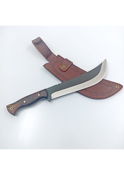 El Yapımı Bushcraft Kamp Bıçağı Kök Ceviz Kabze Paslanmaz Av Bıçağı Deri Kılıflı indirimleri