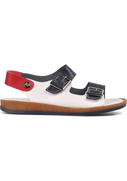 006 P Lacivert-Beyaz-Kırmızı Comfort Erkek Çocuk Sandalet