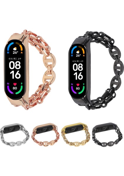 Xiaomi Mi Band 6/5 Gül Altın Için Paslanmaz Ste Saat Band (Yurt Dışından) fırsatları